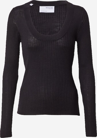 SELECTED FEMME Sweater 'COSTA' in Black: front