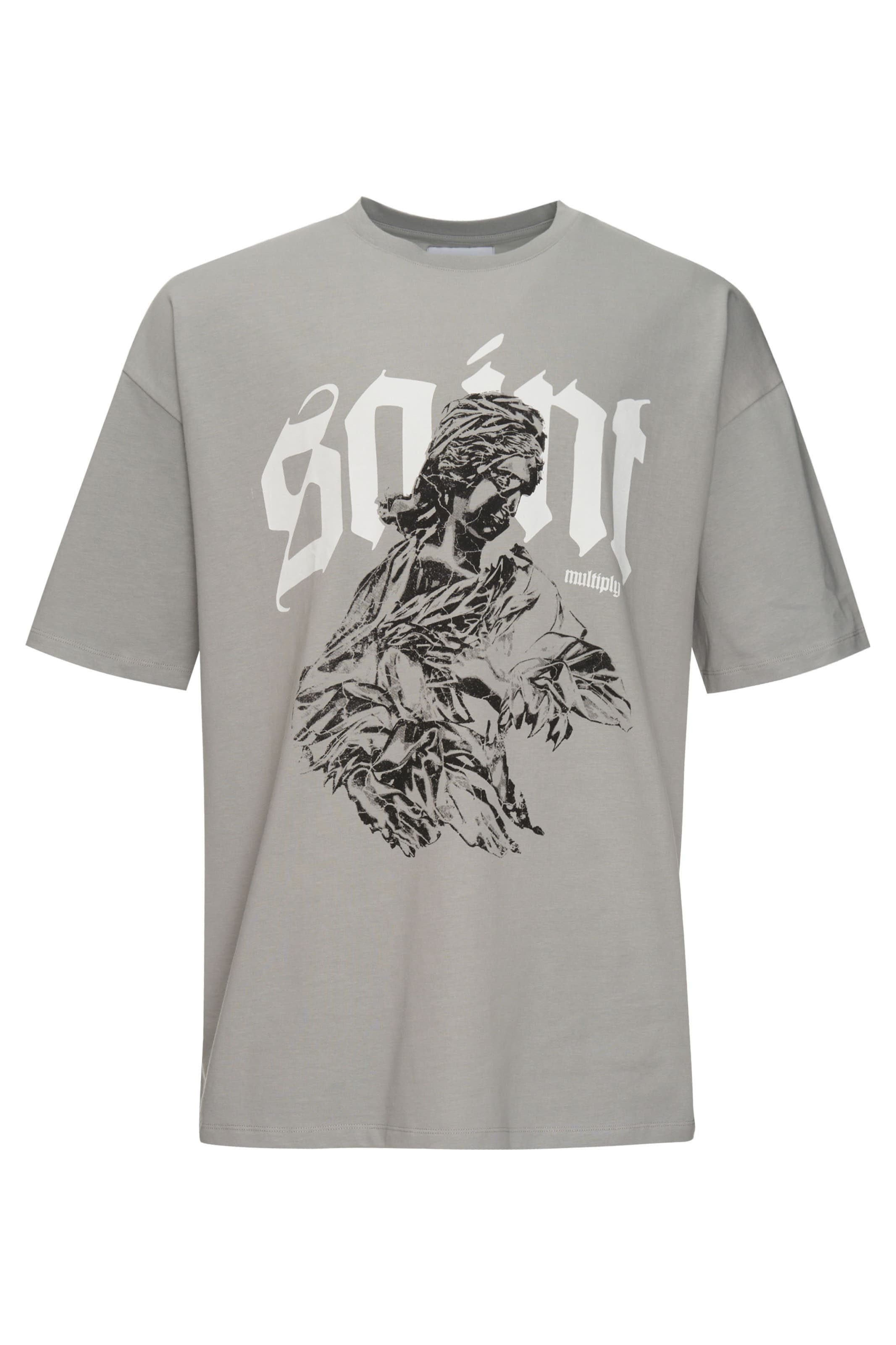 Multiply Apparel Shirt 'Saint' in Grau: Vorderseite