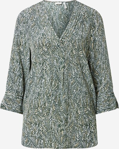 s.Oliver BLACK LABEL Bluse in beige / dunkelgrün / weiß, Produktansicht