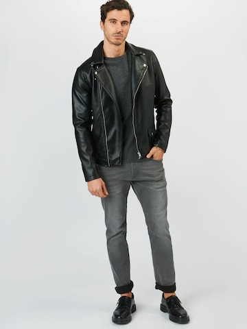 pilka JACK & JONES Standartinis modelis Megztinis 'Hill'