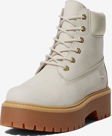 TIMBERLAND Lace-Up Ankle Boots in White: front