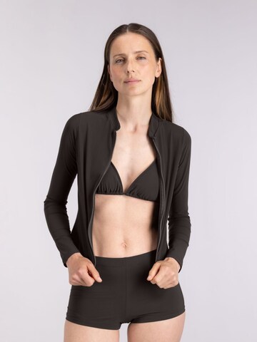 WALLIEN T-shirt Swimsuit 'Rash Guard' in Brown