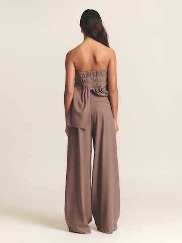 St MRLO Wide leg Παντελόνι σε καφέ: πίσω