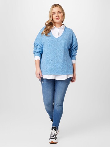 Vero Moda Curve Pullover 'DOFFY' in Blau