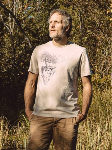 Life-Tree Shirt 'Organic Fairwear Maple Island' in Beige