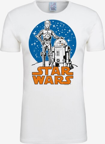 LOGOSHIRT Printshirt C-3PO & R2-D2 in Weiß: predná strana