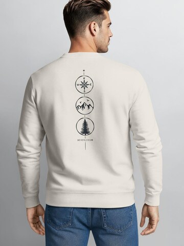 Neverless Sweatshirt 'Kompass Outdoor' in Beige
