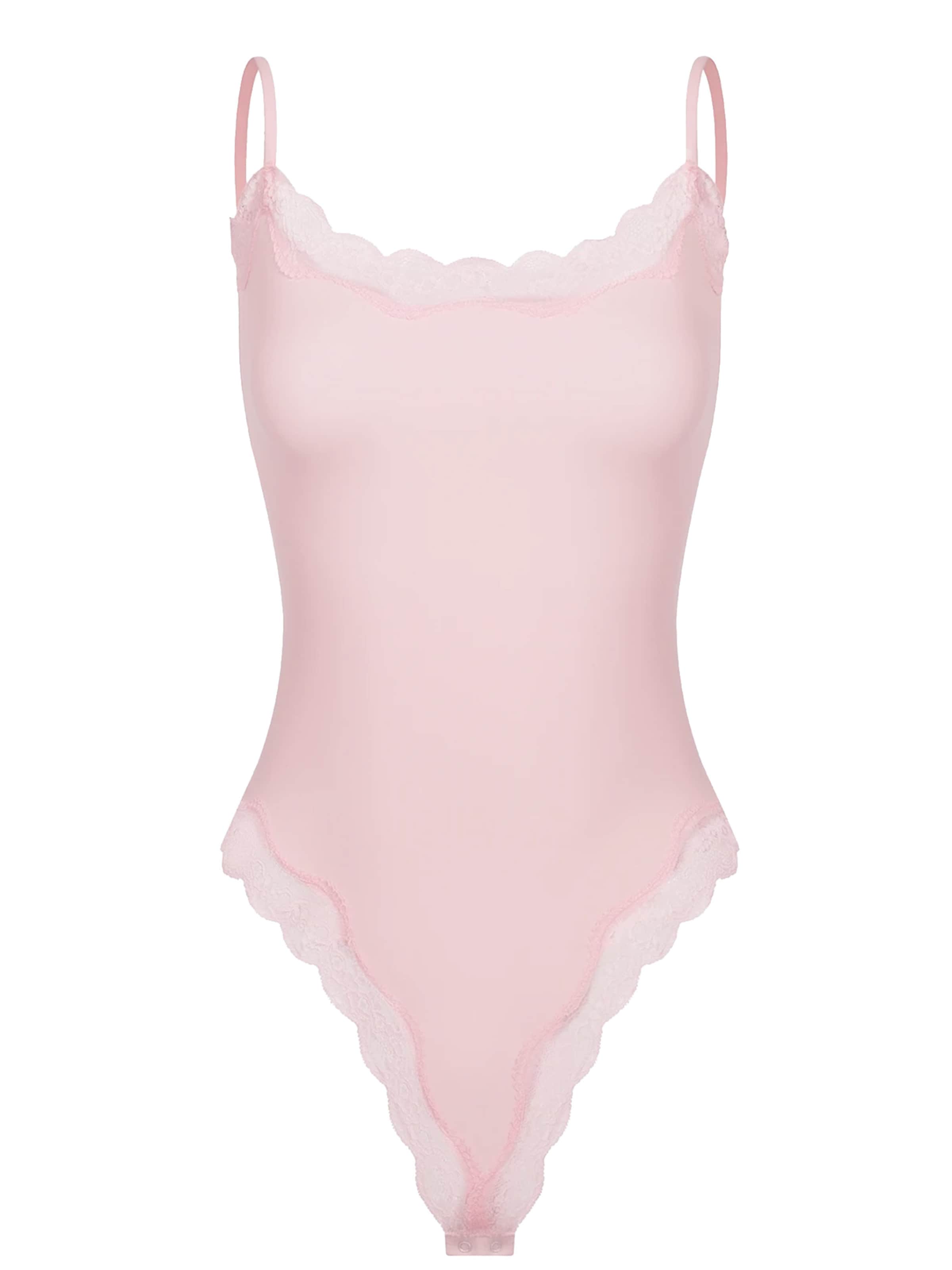 cfab (formerly creamy fabrics) - Body 'Bodysuit String mit Lace' en rosa: frente