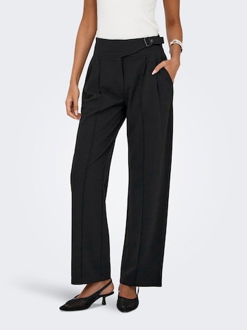 JDY - Pierna ancha Pantalón plisado 'JDYGeggo' en negro: frente