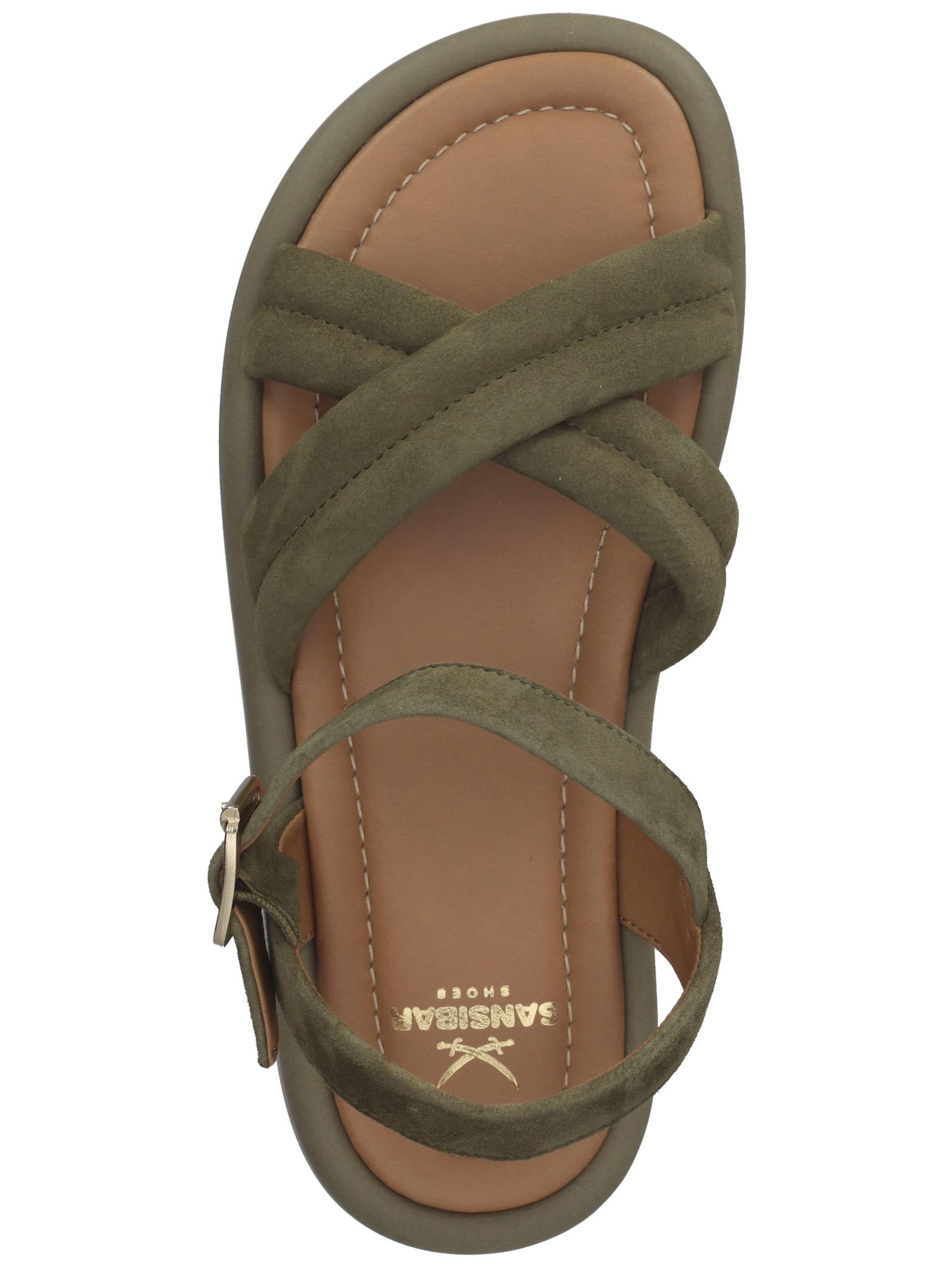SANSIBAR Sandalen met riem in Groen