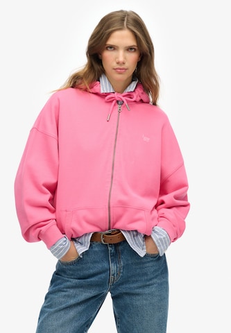Superdry Sweat jacket 'Studios' in Pink: front