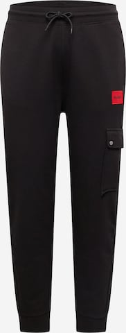 HUGO Zúžený Kalhoty 'Dwellrom' – černá: přední strana