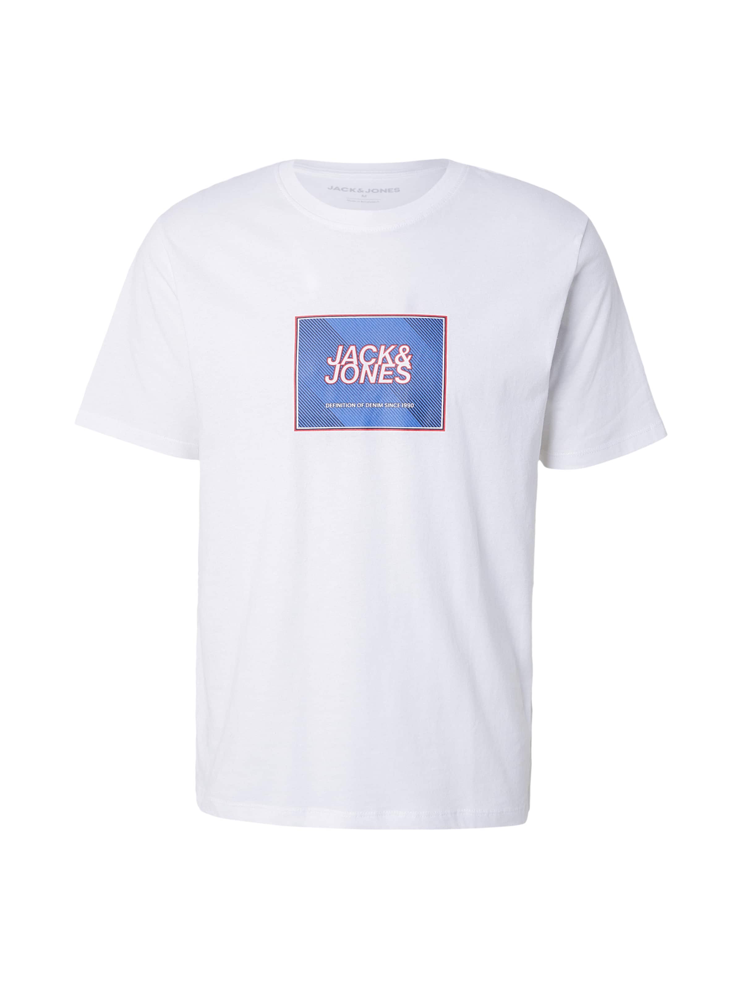 JACK & JONES Μπλουζάκι 'JJRAIN' σε μπλε / κόκκινο / λευκό, Άποψη προϊόντος