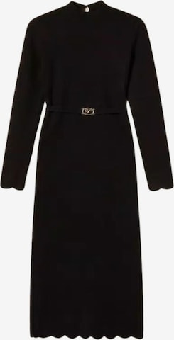 Twinset Strickkleid 'Long knit dress with belt' in Schwarz: Vorderseite