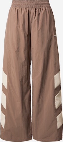 Wide leg Pantaloni 'BLOCKED' de la ADIDAS ORIGINALS pe maro: față