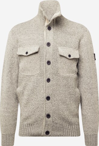 Petrol Industries Knit Cardigan in Grey: front