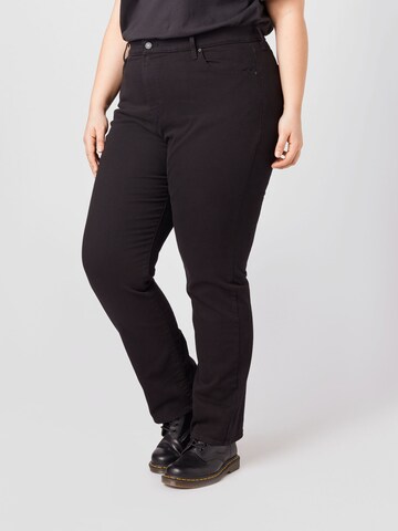 Levi's® Plus Regular Jeans '724 PL HR Straight' in Schwarz: predná strana