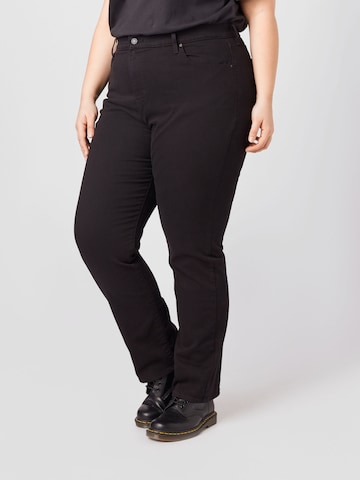 Levi's® Plus Regular Jeans '724 PL HR Straight' i svart: forside