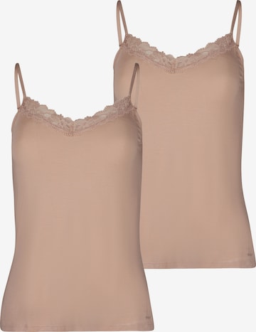 Skiny Spaghettitop ' Modal Lace ' in Beige: Vorderseite