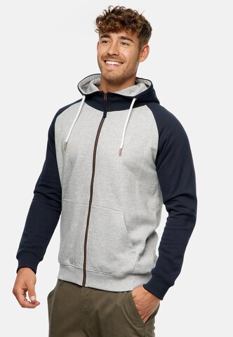 INDICODE JEANS Sweat jacket 'Pulko' in Grey