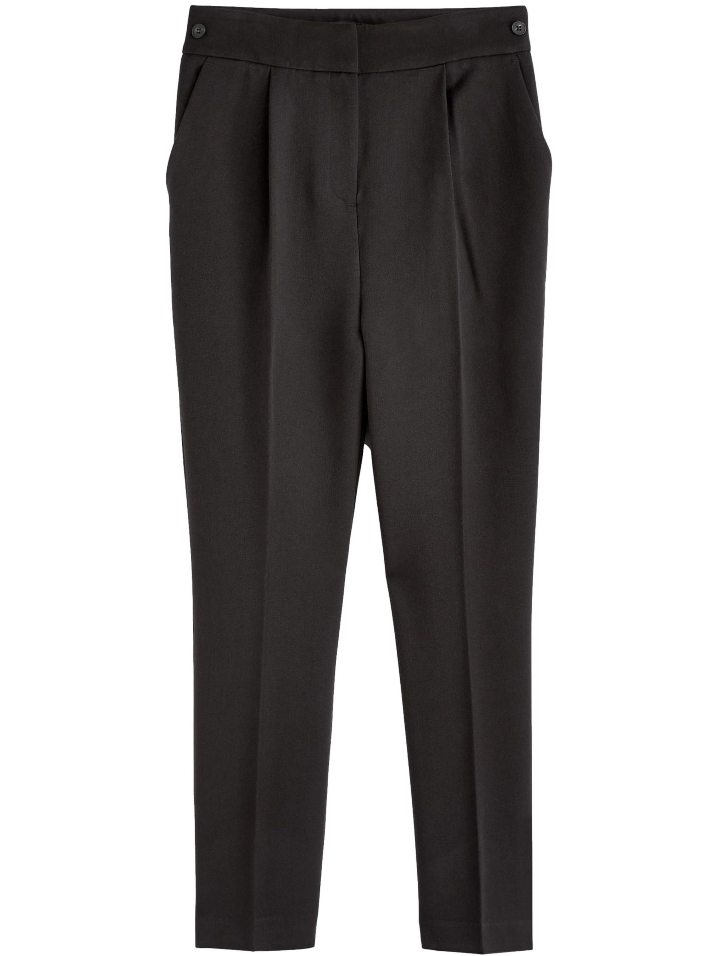 Next - Regular Calças com pregas em preto: frente