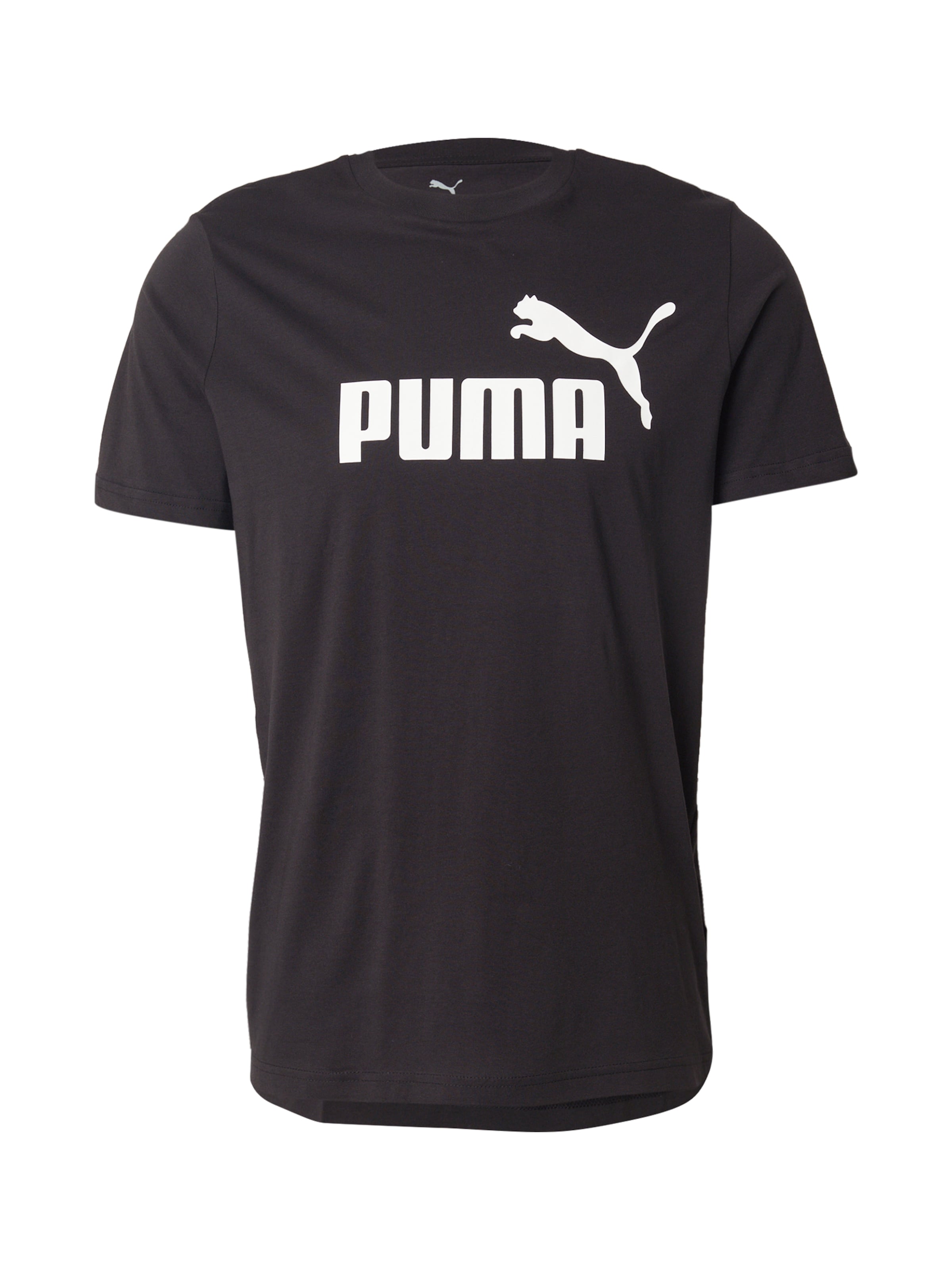 PUMA Функционална тениска 'Essential No. 1' в черно: отпред