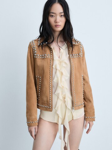 MANGO Övergångsjacka 'Ashley' i beige: framsida