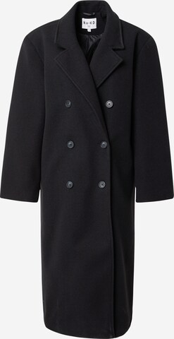 NA-KD Between-Seasons Coat in Black: front