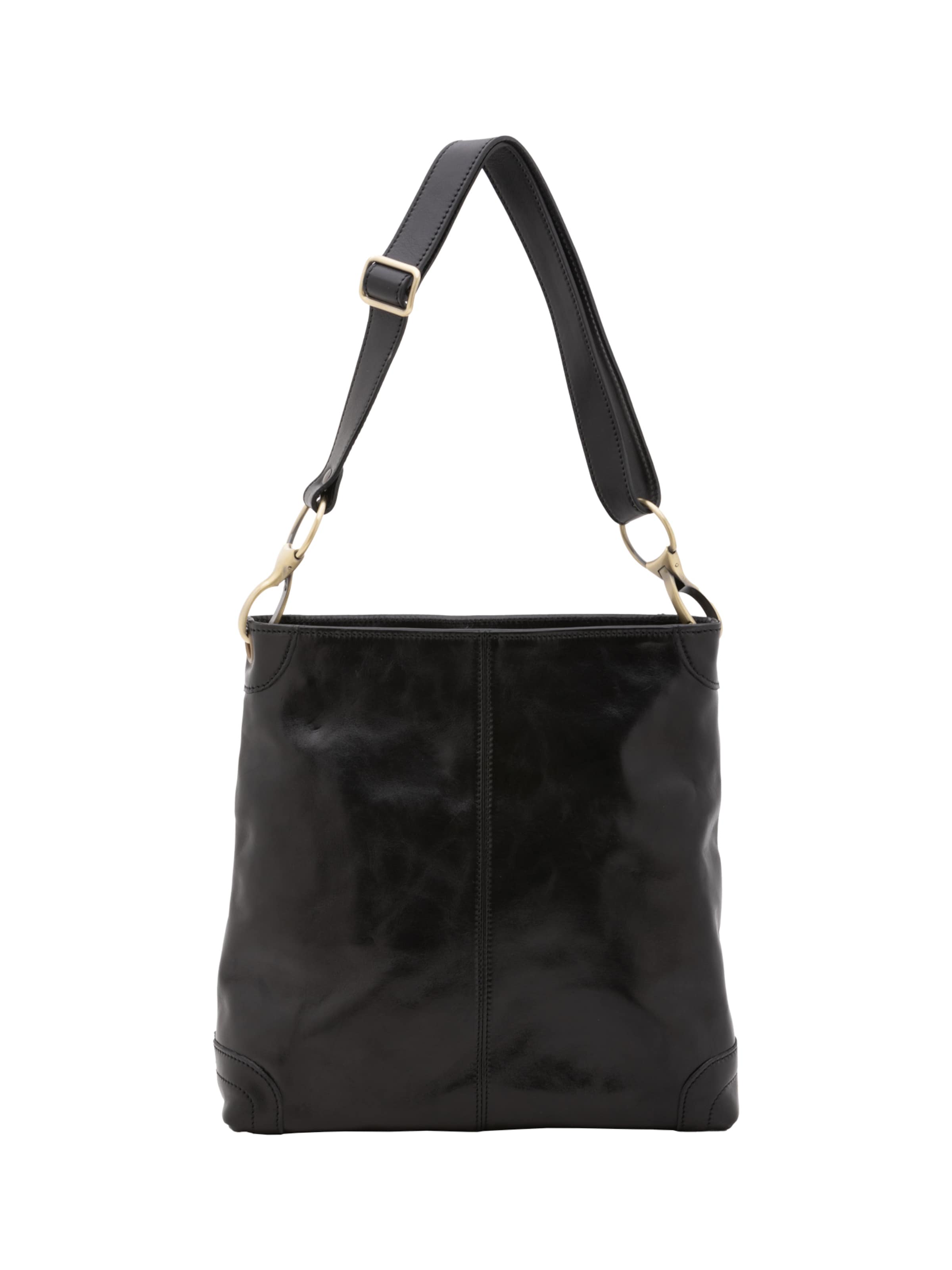 Borsa a spalla 'Borsa a Spalla Donna Pelle Vacchetta Vera - Chiusura Zip Tracolla Regolabile' di I Fratelli in nero: frontale