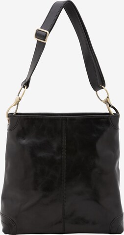 Borsa a spalla 'Borsa a Spalla Donna Pelle Vacchetta Vera - Chiusura Zip Tracolla Regolabile' di I Fratelli in nero: frontale