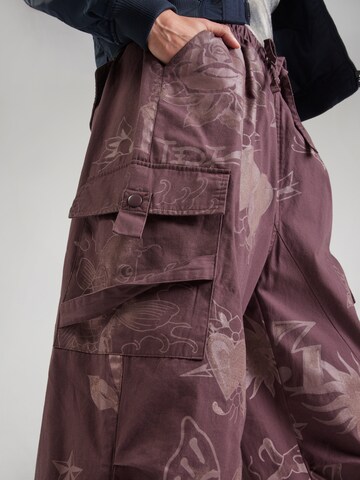 Ed Hardy Широки крачоли Карго панталон в червено