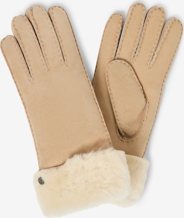 Pearlwood Full Finger Gloves 'Emma' in Beige: front