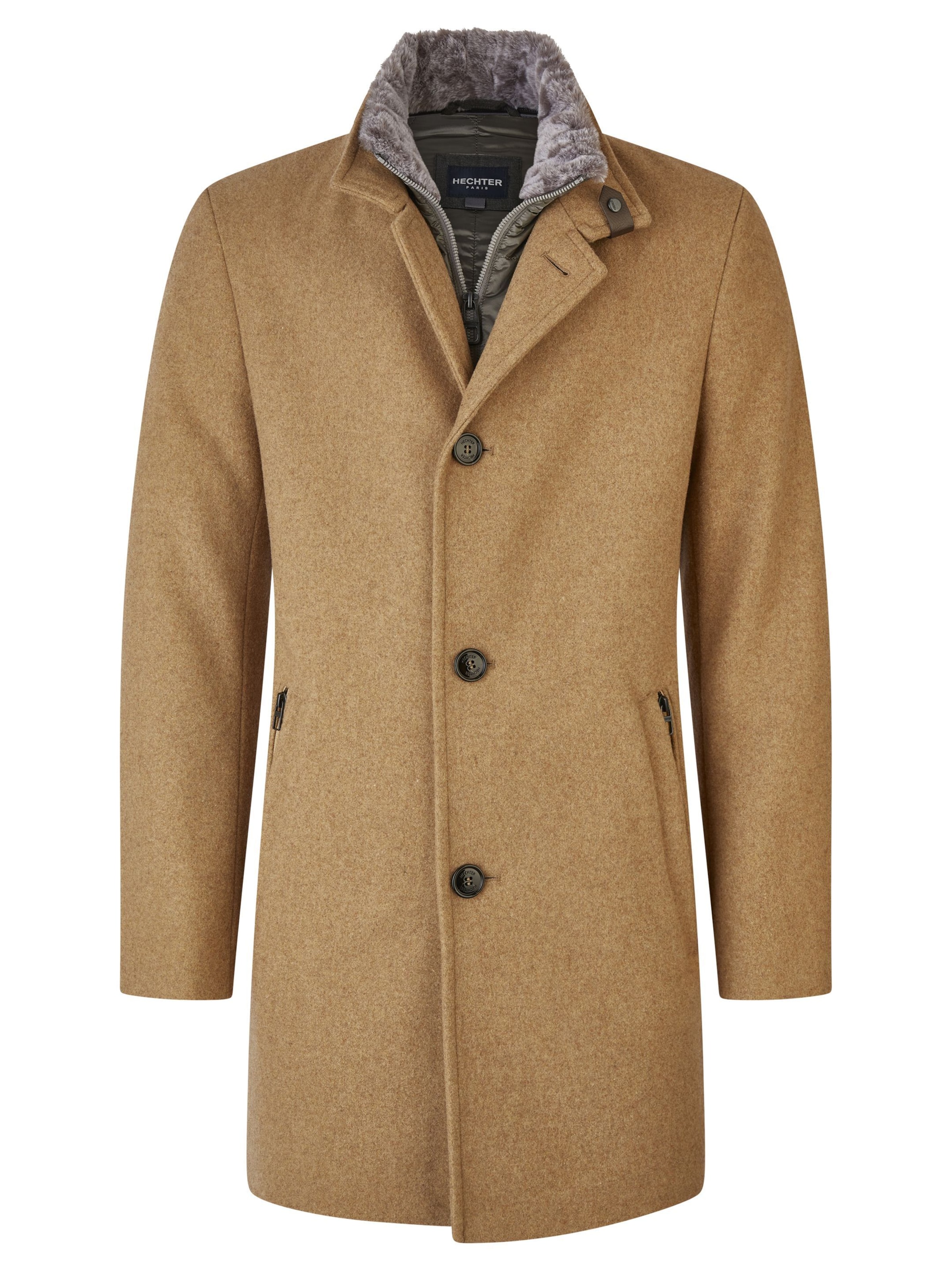 Manteau d’hiver HECHTER PARIS en beige : devant