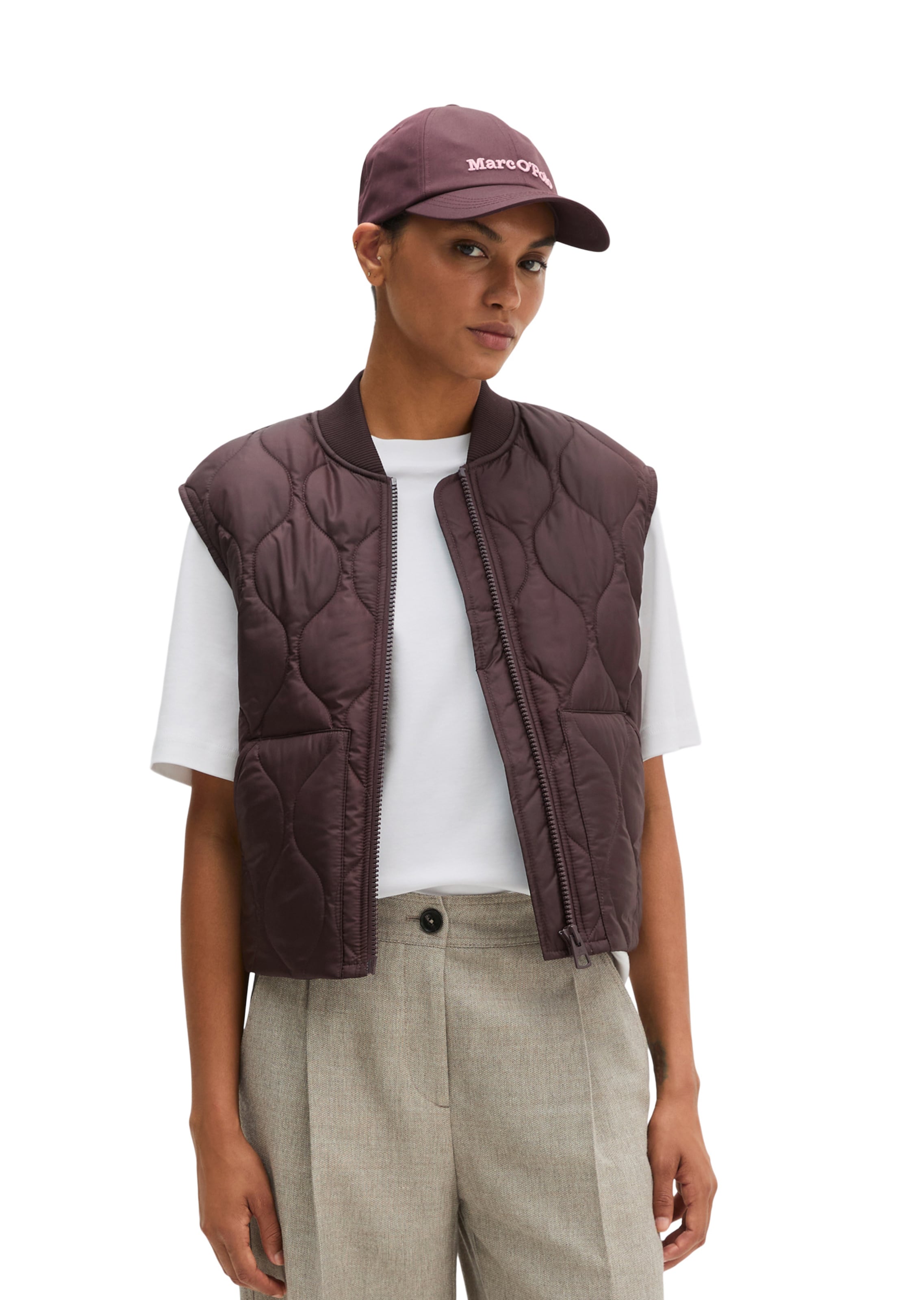 Gilet 'MOP x Function' Marc O'Polo en rouge : devant