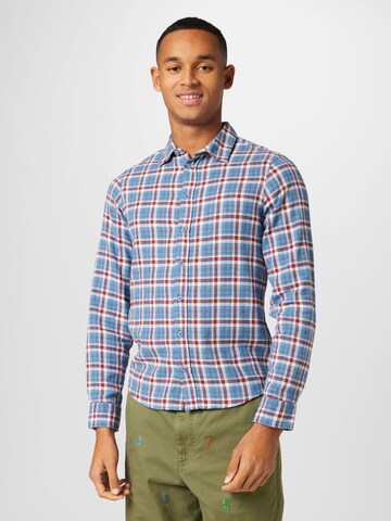 Coupe regular Chemise BLEND en bleu : devant