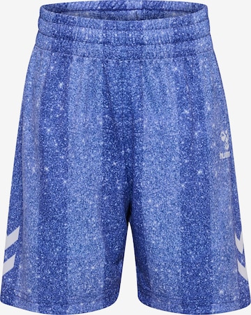 Hummel Regular Workout Pants in Blue: front