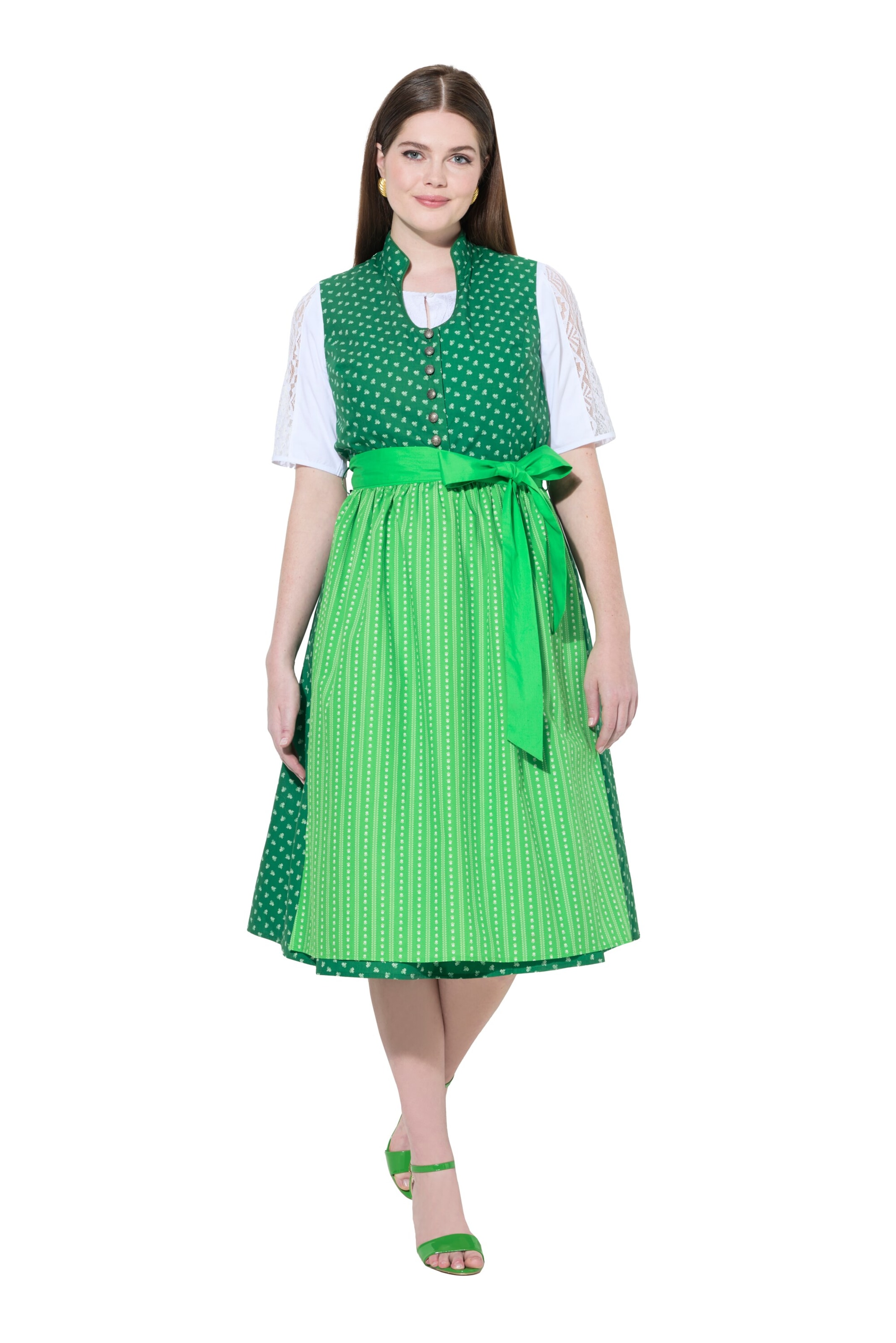 Ulla Popken Dirndl in Green: front