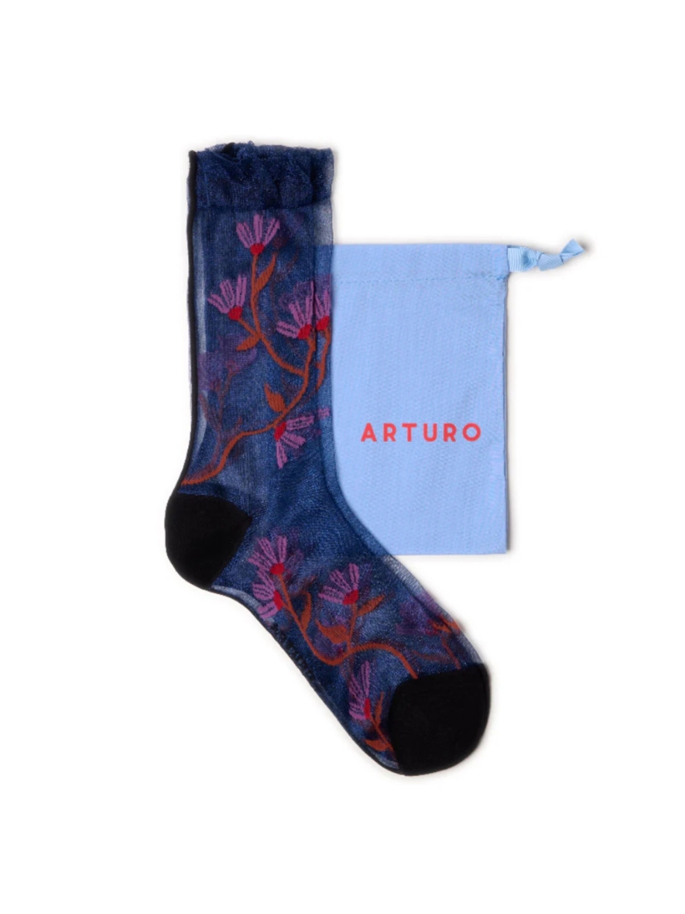 Calzino 'Arturo Rampicante' di Arturo in blu: frontale
