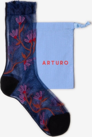 Calzino 'Arturo Rampicante' di Arturo in blu: frontale