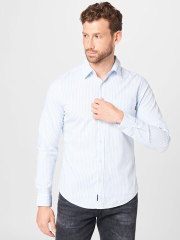 Dockers Slim fit Button Up Shirt in Blue: front