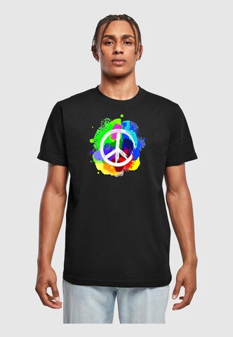 Merchcode Shirt 'Peace - Graffiti' in Zwart: voorkant