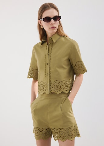 MANGO Regular Pants 'Milana' in Green: front