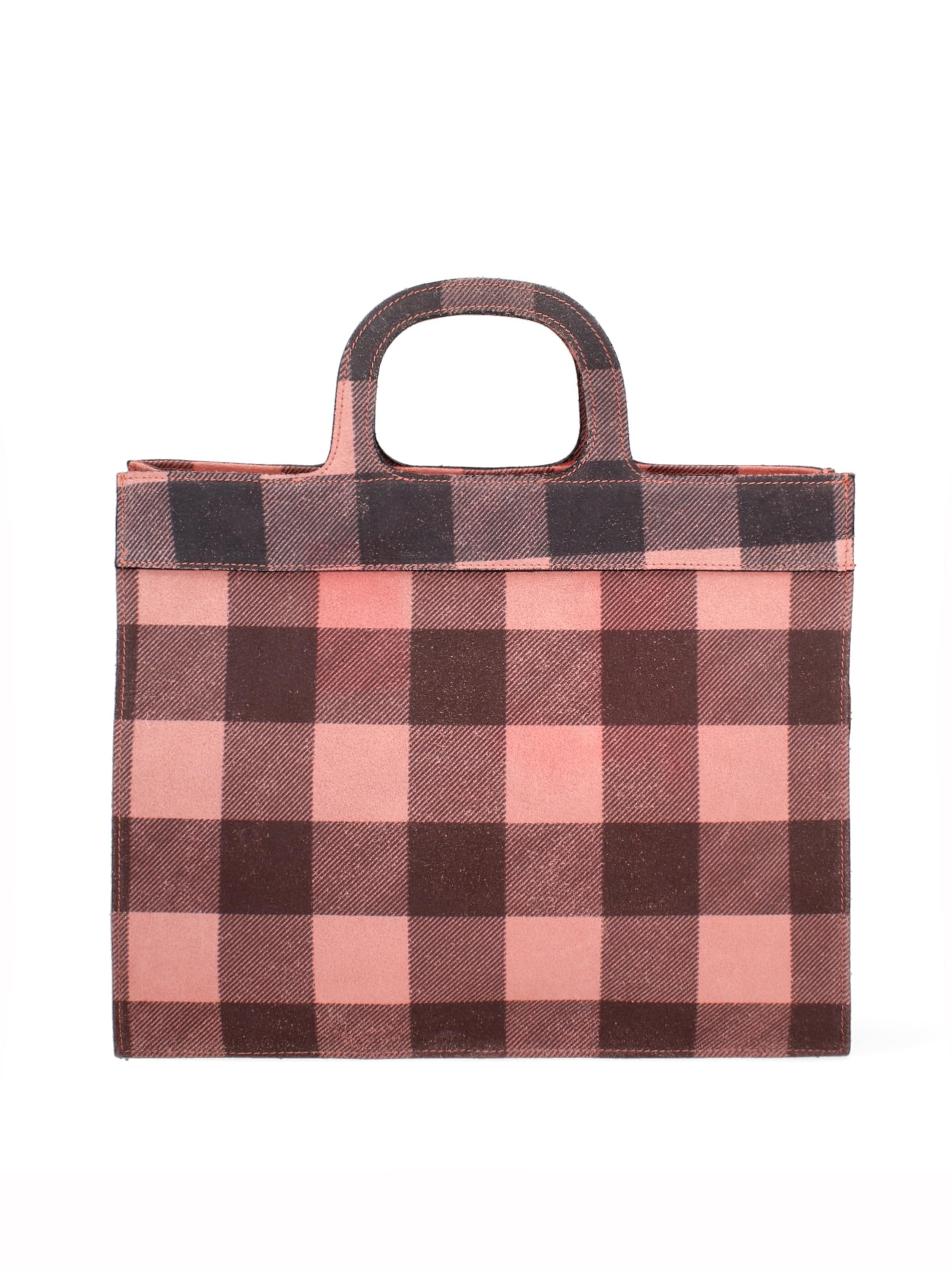 Borsa a mano 'Borsa a Mano Donna Ivy Design Vera Pelle Scamosciata Made in Italy' di Gave Lux in rosa: frontale