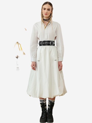 Ceinture 'Eyeleted Wide Belt' Haute Cuir en noir