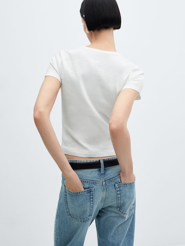 T-shirt 'SONG' MANGO en blanc