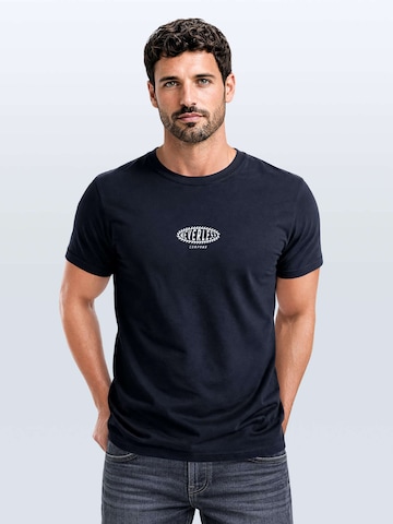Neverless Shirt 'Palme' in Blau: Vorderseite
