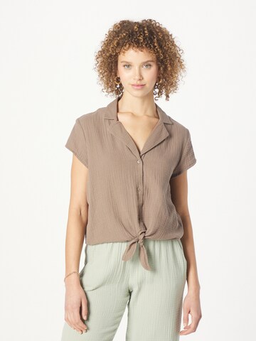 ONLY - Blusa 'Thyra' en marrón: frente