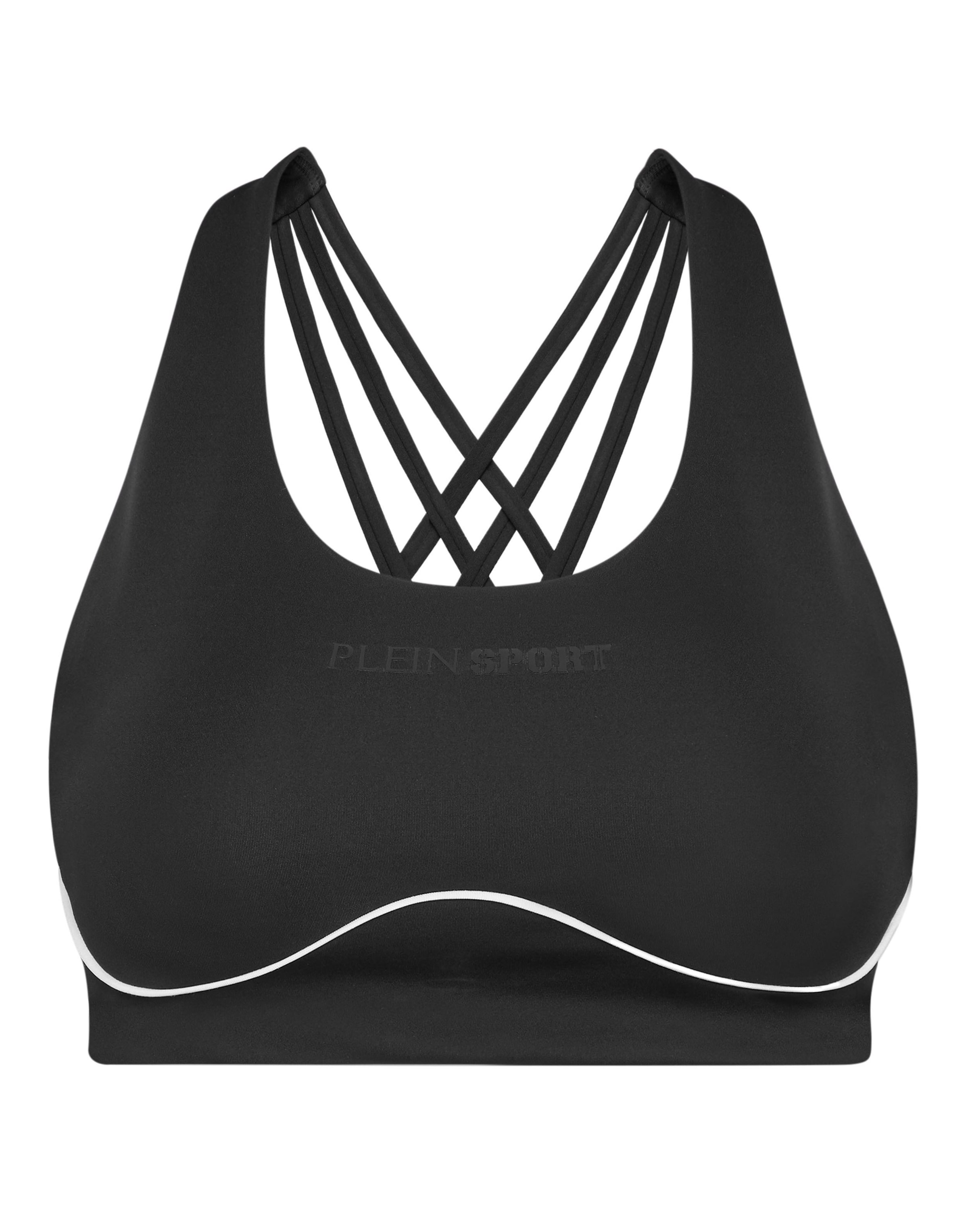 Bustino Reggiseno sportivo di Plein Sport in nero: frontale