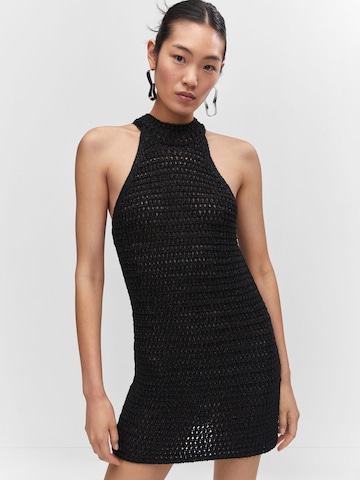 MANGO Knitted dress 'Hugo' in Black: front