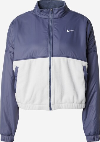 NIKE Athletic fleece jacket 'ONE TF FLC' in Blue: front